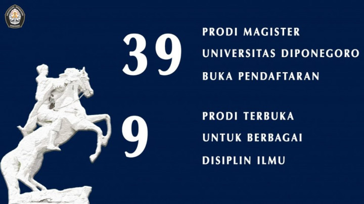 Pendaftaran Mahasiswa Baru Magister Undip Dibuka, Simak Penjelasannya