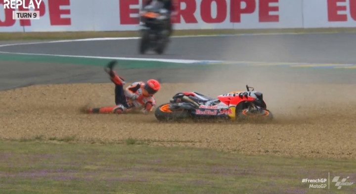 MotoGP Prancis: Marquez Terjatuh di FP4, Honda Panas Dingin