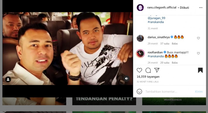 Sambil Dangdutan, Raffi Ahmad Tes Bus Rans Cilegon FC