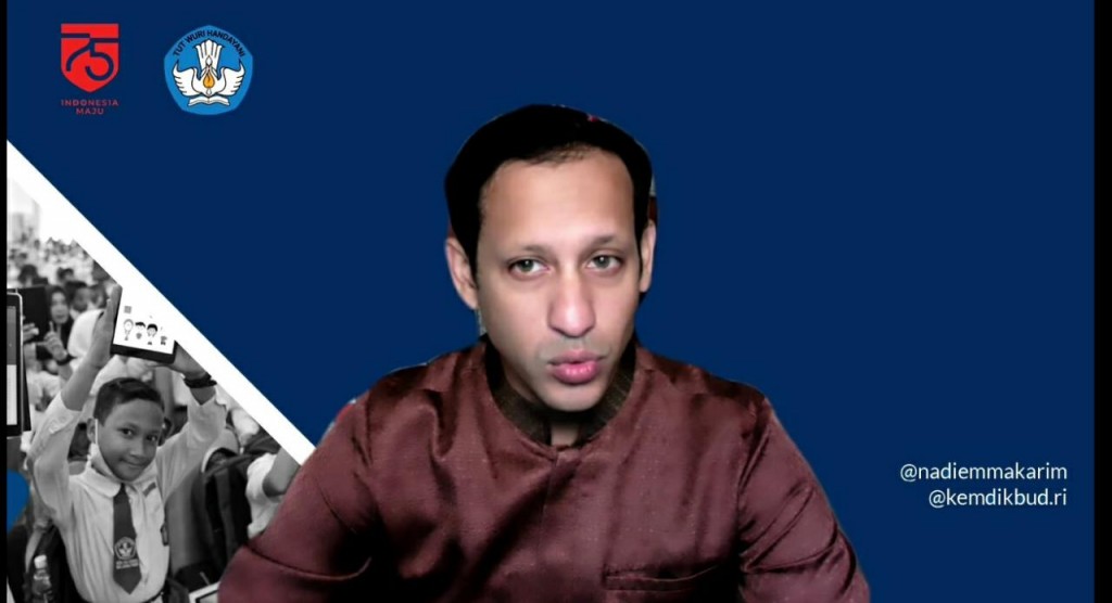 Mendikbudristek Nadiem Makarim. Tangkapan layar.