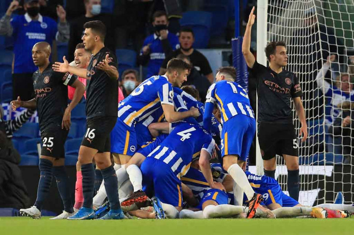 Liga Inggris: Rekor Kemenangan Tandang Man City Berakhir di Brighton