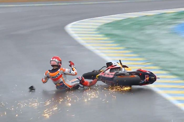 Marquez Dua Kali Terjungkal di Le Mans, Honda Malah Senang