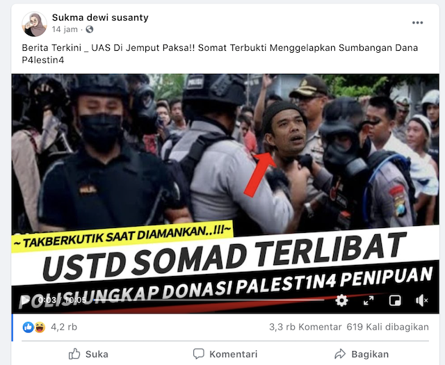 Tangkapan layar informasi yang beredar di media sosial