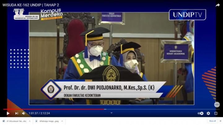 61 Mahasiswa Fakultas Kedokteran Undip Lulus <i>Cumlaude</i>