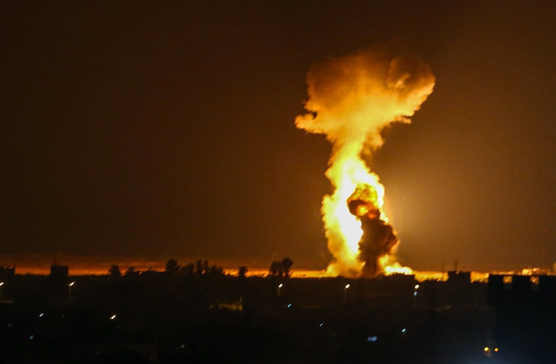 Israel melakukan serangan udara ke Gaza, selama 11 hari. Foto: AFP