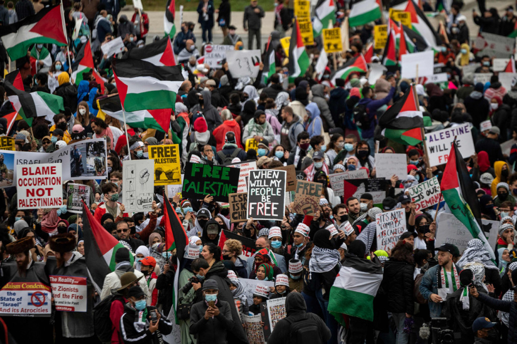 Ribuan Orang di Washington Tuntut Dihentikannya Bantuan Senjata AS ke Israel