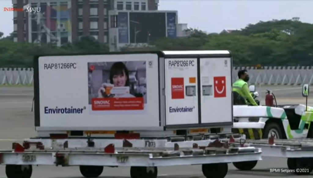 Indonesia kembali kedatangan Vaksin Sinovac. Youtube Sekretariat Presiden