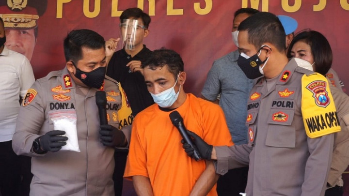 Pengiriman Sabu Setengah Kg dari Lhokseumawe Digagalkan Polres Mojokerto