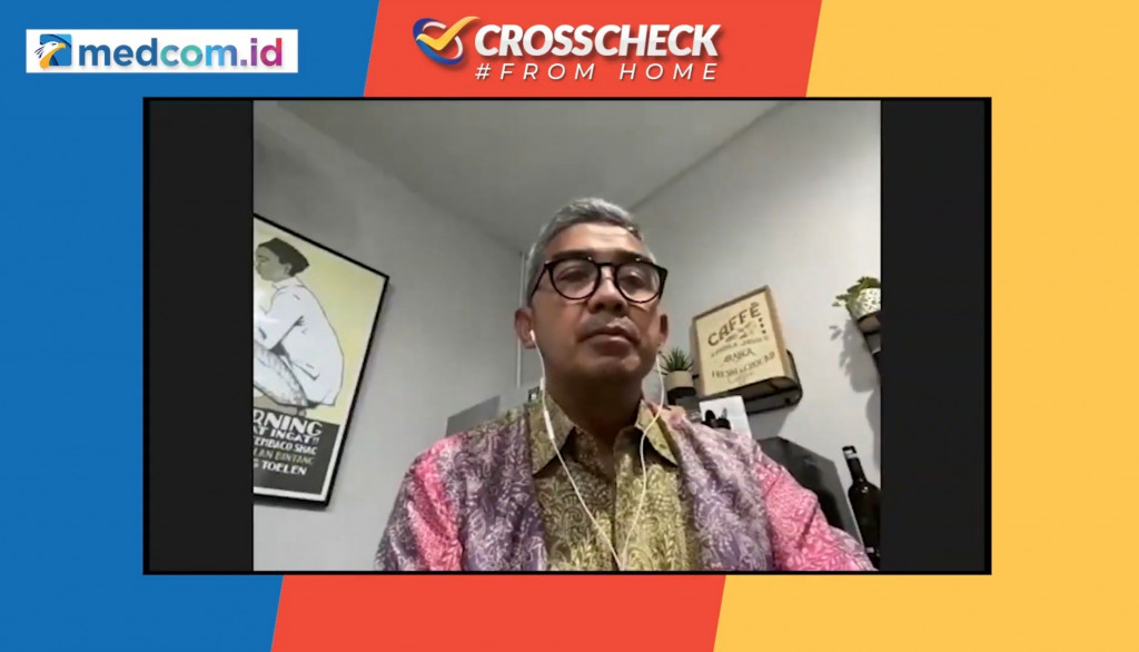 Anggota Komisi I DPR Muhammad Farhan dalam program Crosscheck #FromHome by Medcom.id bertajuk 'Gagal Haji, Pandemi atau Lemah Diplomasi?', Minggu, 6 Juni 2021.