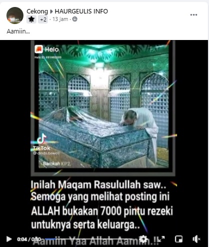 Tangkapan layar berita palsu Foto:Facebook