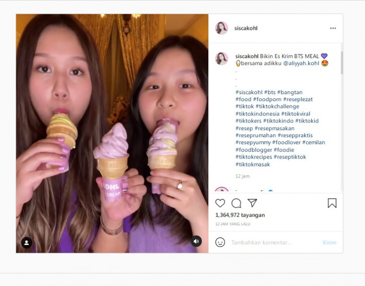 Bikin Geleng-geleng, Sisca Kohl Borong BTS Meal dan Dibikin Es Krim