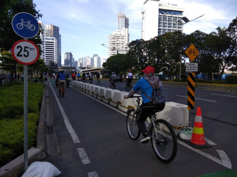 Kapolri Sepakat Jalur Sepeda Permanen Sudirman-Thamrin Dibongkar