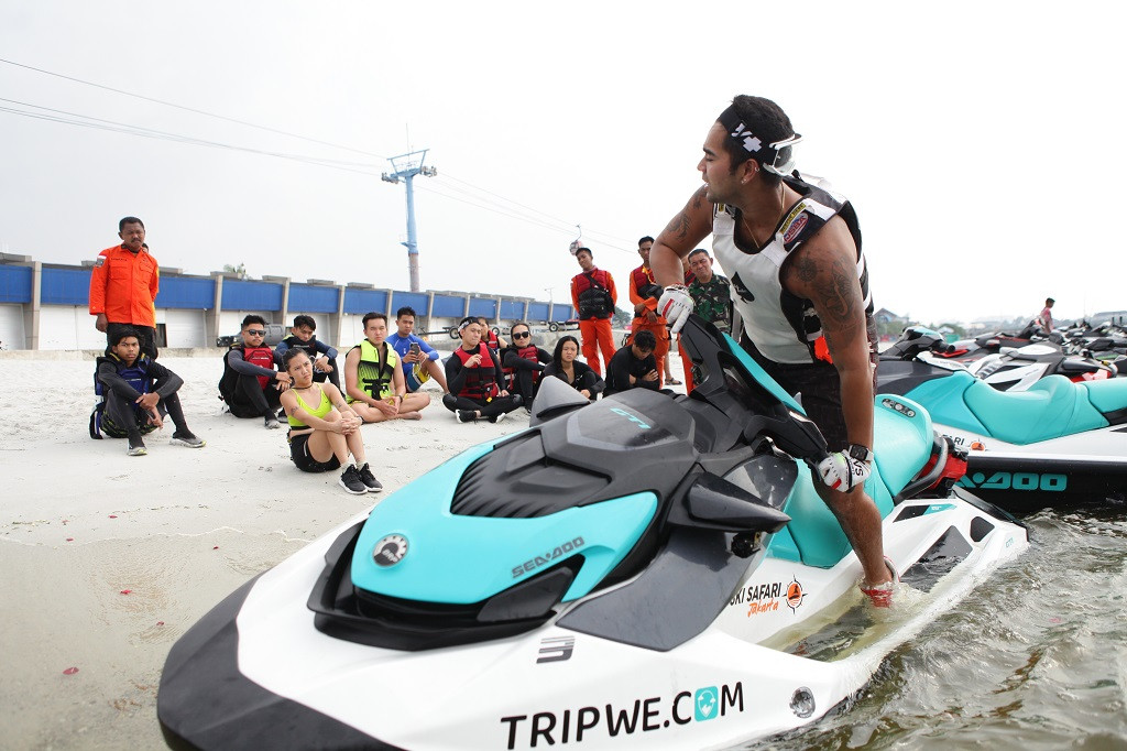 Atlet jetski nasional, Aero Aswar, mengajarkan teknik skill dan berkendara jetski (Ist)