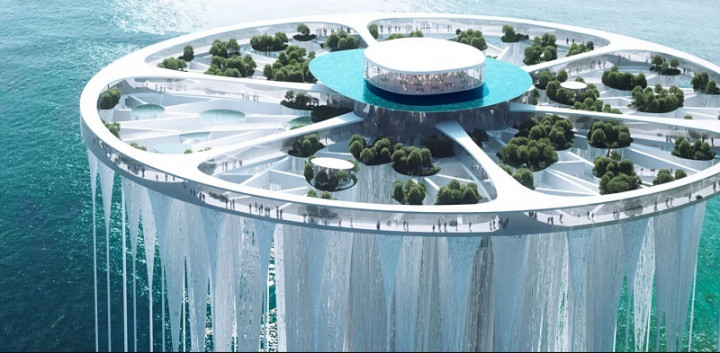 Unik, Arsitek Jepang Rancang Menara Terapung Setinggi 268 Meter