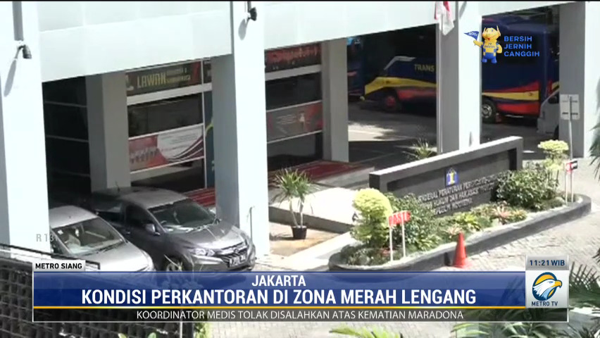 Sejumlah kawasan perkantoran tampak lengang sejak aturan work from home diterapkan kembali. Dok. Metro TV