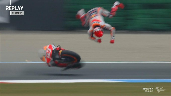 Video Detik-detik Kecelakaan Fatal Marquez di FP2 MotoGP Belanda