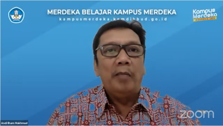 Ketua Sub Pokja Pertukaran Mahasiswa Merdeka, Andi Ilham Makhmud. Foto: Zoom