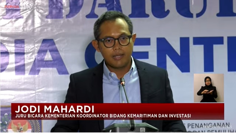 Juru bicara Kementerian Koordinator Bidang Kemaritiman dan Investasi (Kemenko Marves) Jodi Mahardi.