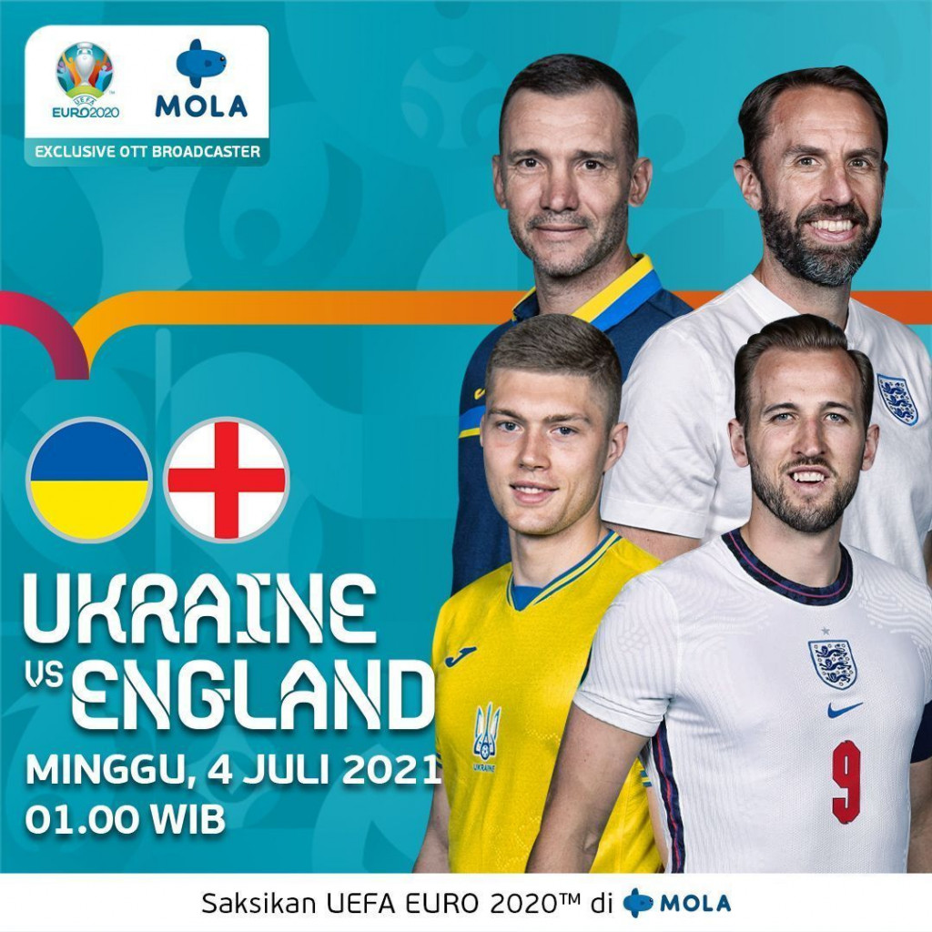 [LIVE EURO 2020] Ini Link Nonton Live Streaming Ukraina vs Inggris dan