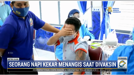 Walah, Napi Kekar Bertato Ketakutan dan Menangis saat Hendak Divaksinasi
