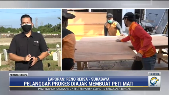 Ngeri, Pelanggar PPKM Darurat di Surabaya Diajak Buat Peti Mati