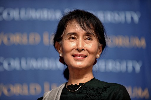 Aung San Suu Kyi sudah disuntik vaksin covid-19 secara penuh. Foto: AFP