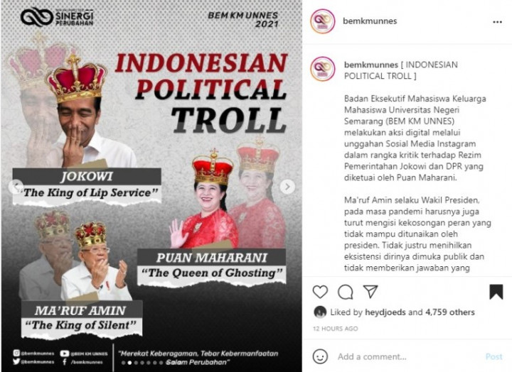 Puan Maharani Turut Dapat Julukan dari BEM Unnes, <i>The Queen of Ghosting</i>