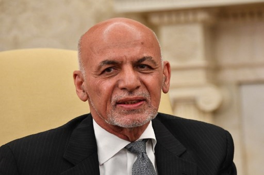 Presiden Afghanistan Ashraf Ghani saat mengunjungi Washington, AS, 25 Juni 2021. (Nicholas Kamm / AFP)