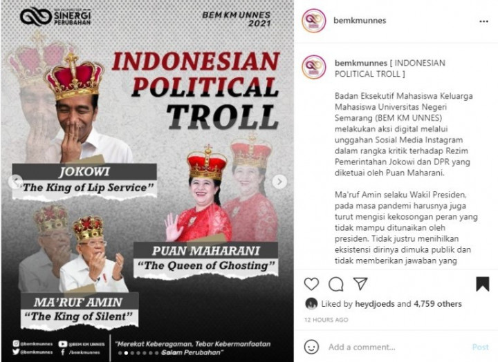 Kritikan BEM Unnes ke Puan Maharani Dianggap Salah Alamat