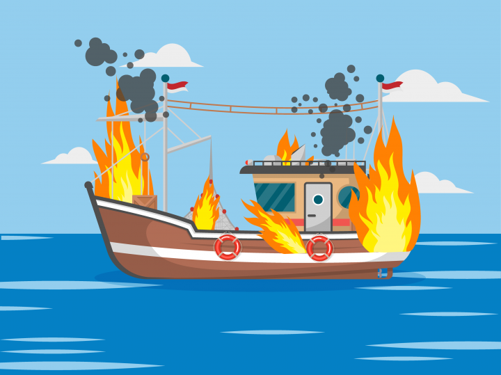 Kapal Tanker Pertamina Terbakar di Galangan PT MOS