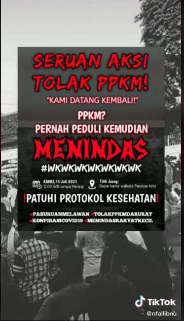 Viral, Rencana Aksi Tolak PPKM Darurat di Pasuruan