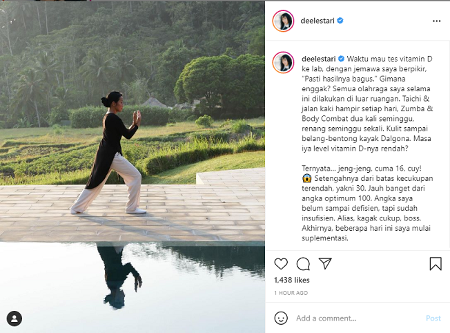 Penulis Dee Lestari. Instagram