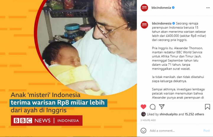 Viral, Anak Indonesia Terima Rp8 Miliar dari Warisan Pria Inggris