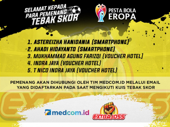Selamat! Ini Dia Daftar Pemenang Tebak Skor Medcom.id