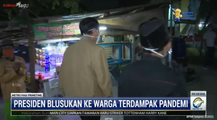 Jokowi Blusukan ke Sunter Cek Pembagian Sembako dan Obat Covid-19