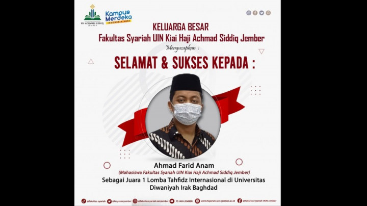 Mahasiswa UIN KHAS Jember Sabet Juara MHQ Internasional di Irak