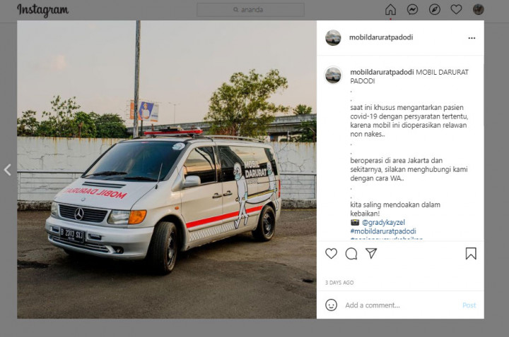 Mobil Darurat Padodi Omesh Angkut Pasien Covid-19, Ini Cara Pesannya