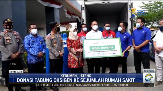 Yayasan Media Group Donasi Tabung Oksigen ke 7 RS di Kebumen