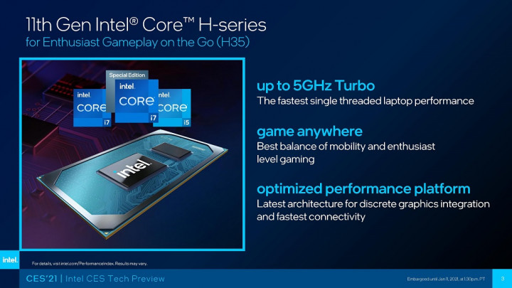 Intel Core Generasi ke-11 H-Series Dirilis, Dukung Laptop Gaming dan Content Creator