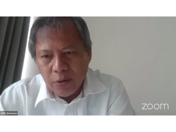 Direktur LPDP Dwi Larso. Foto: Zoom