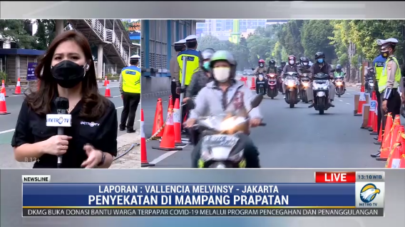 Penjagaan di Pos Penyekatan Mampang Prapatan Jaksel Longgar