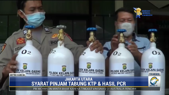 Polsek Kelapa Gading Pinjamkan Tabung Oksigen Gratis untuk Pasien Isoman