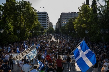 4.000 Demonstran Yunani Protes Aturan Wajib Vaksinasi Covid-19