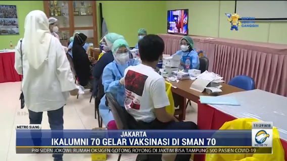 Vaksinasi di SMAN 70 Jakarta ini menyasar seribu orang peserta usia 12 tahun hingga lansia.