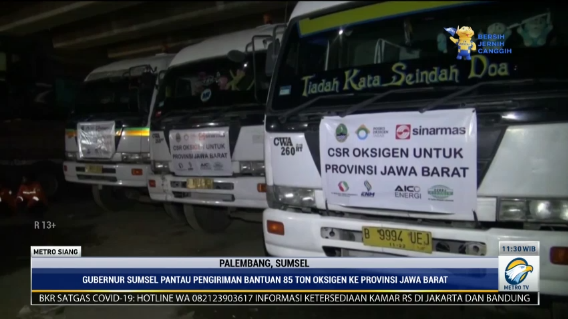 Sumsel Kirim 85 Ton Oksigen ke Jabar
