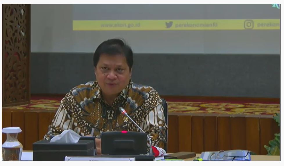 Menko Perekonomian Airlangga Hartarto. Foto: tangkapan layar Youtube.
