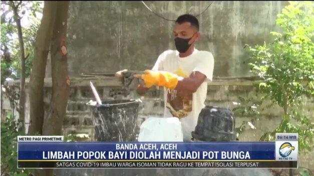 Warga Banda Aceh Kreatif! Limbah Popok Bayi Disulap Jadi Pot Bunga