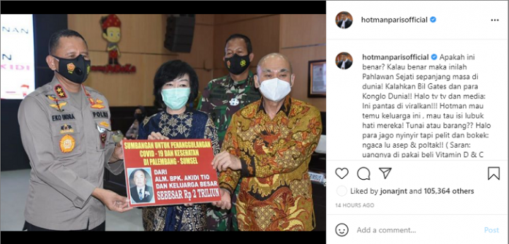 Pengusaha Sumbang Rp2 Triliun untuk Penanganan Covid-19, Ini Respons Hotman Paris