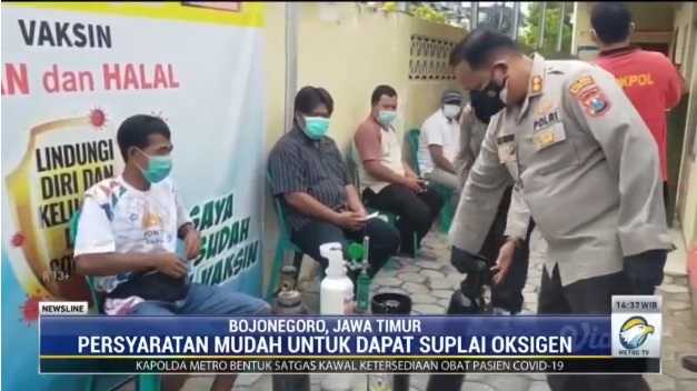 Polres Bojonegoro Sediakan Oksigen Gratis Bagi Pasien Isoman