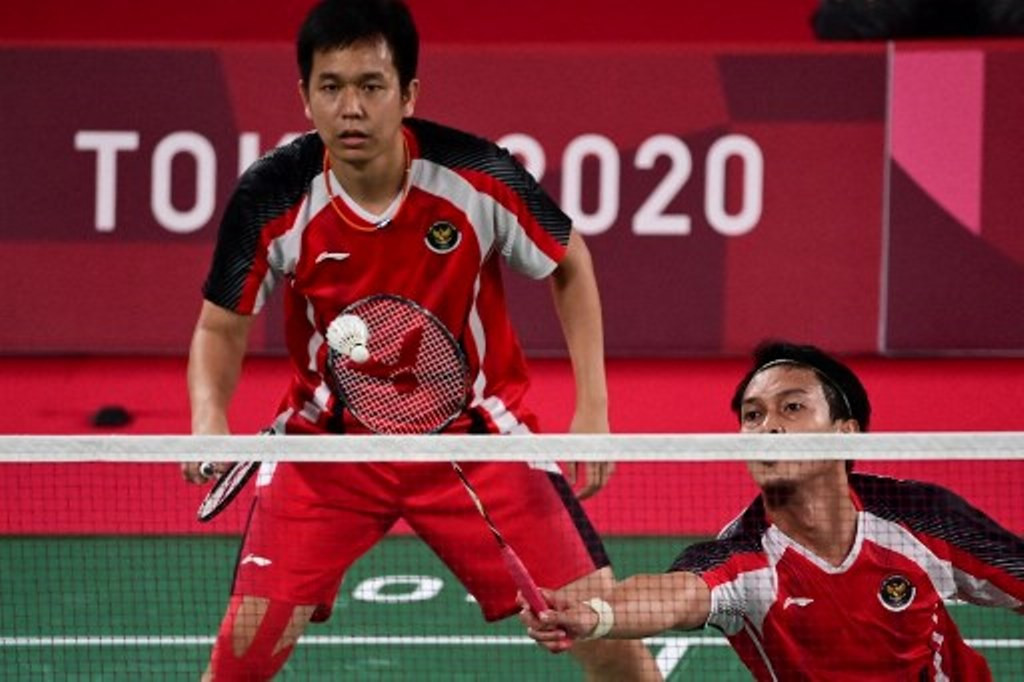 Mohammad Ahsan/Hendra Setiawan. (Foto: AFP/Pedro Pardo)